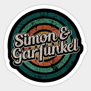 Simon & Garfunkel // Retro Circle Crack Vintage Sticker